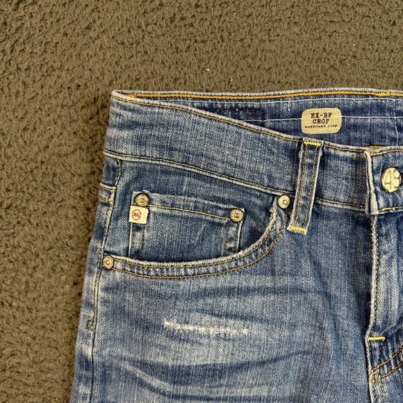 AG Adriano Goldschmied Jeans Mens 24R Blue Ex Boyfriend Crop Light Wash Denim - Picture 5 of 16